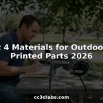 Engineer inspects 3D printed outdoor materials