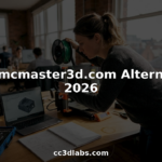 Engineer working with 3D printer and CAD model