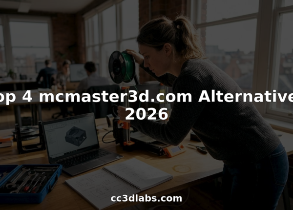 Engineer working with 3D printer and CAD model