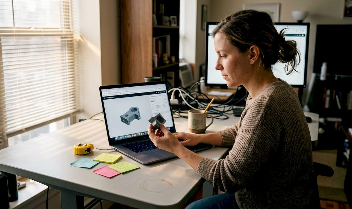 Designer reviewing online 3D printing estimate