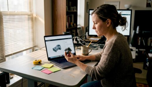 Designer reviewing online 3D printing estimate