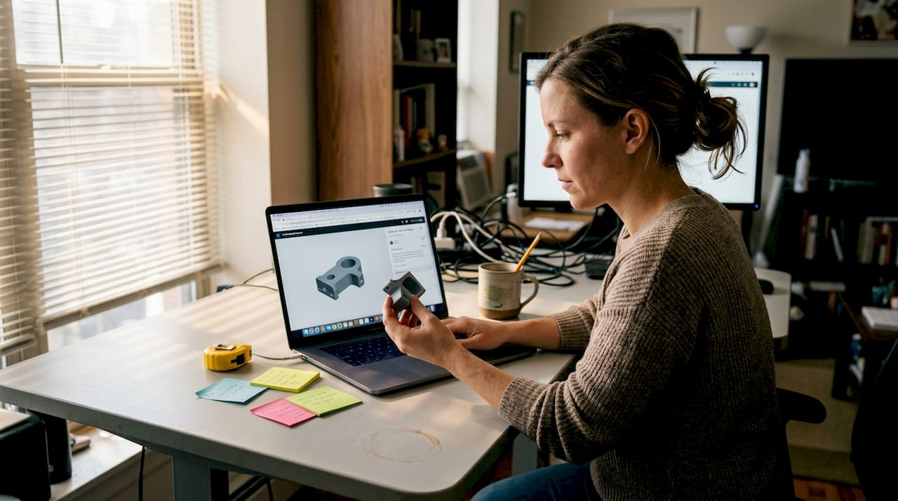 Designer reviewing online 3D printing estimate