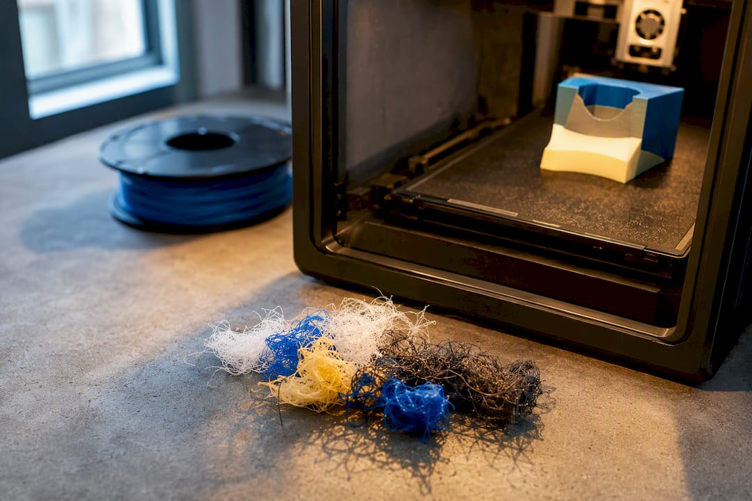 Multicolor print and purged filament waste