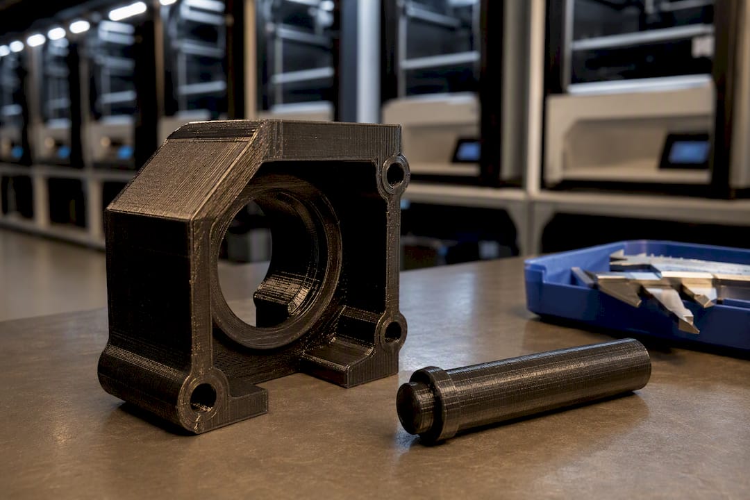 Printed housing and pin prepared for press fit