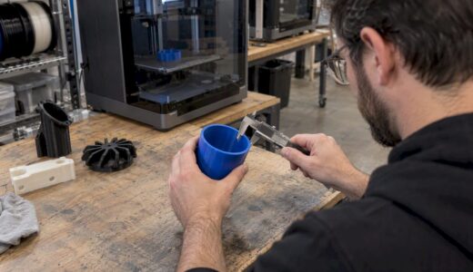Calipers measuring a food-contact FDM print