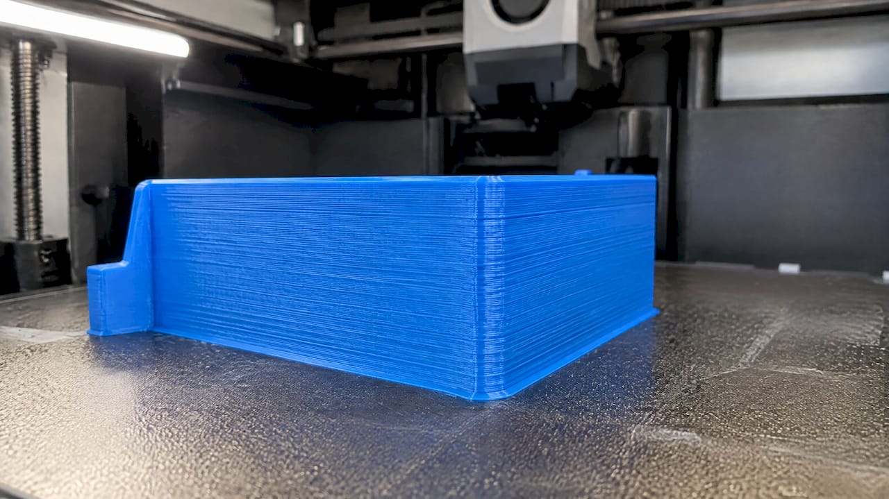 Close view of ridges between FDM print layers